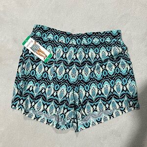 Wildfox Blue and Black Patterned Athletic Shorts